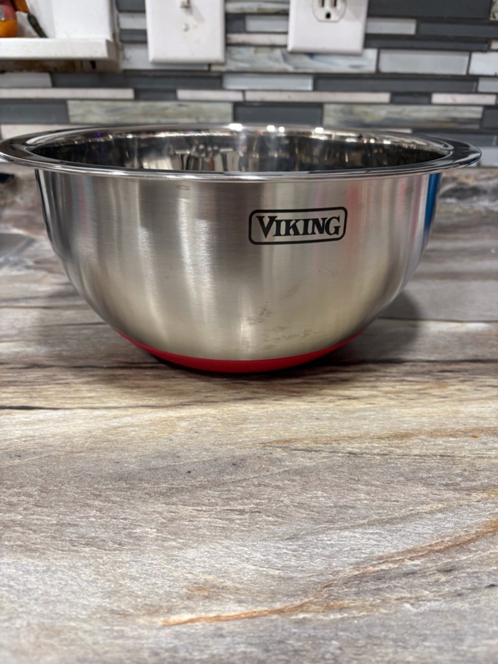 Viking Stainless Steel Mixing Bowl Non-Slip Silicone Base 5Qt.